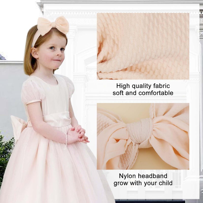 ONENINEDREAM Handmade Large Knot Tied Bow Headband - Stretchy Nylon Soft Elastic Wide Headwraps for Newborns in 12 Colors - Image 3